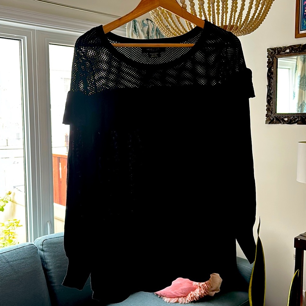 Black ruffle sweater